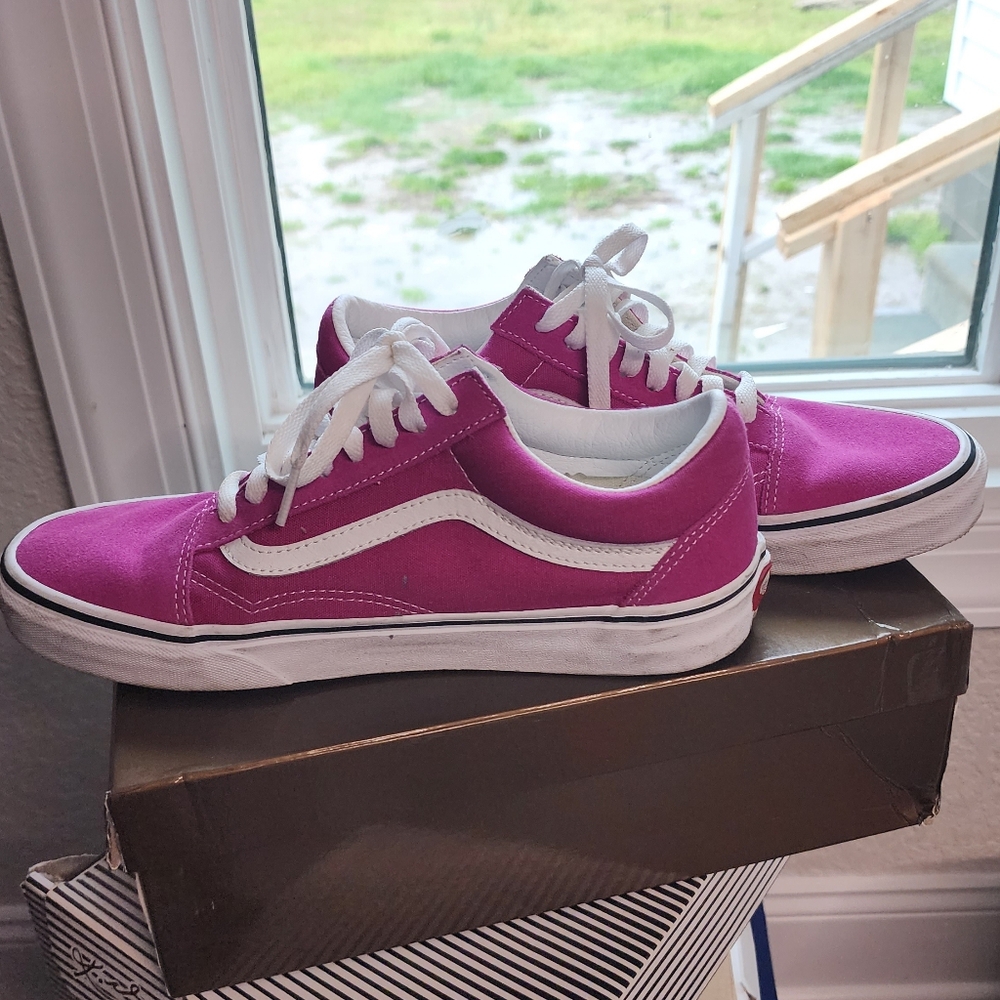 Vans Pink and White Athletic Shoes